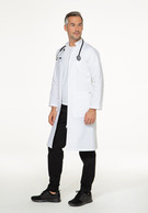Lab coat long ZIPP, white, 48-0
